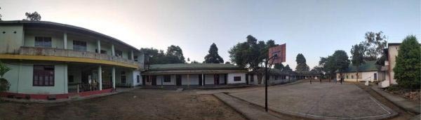 Building of Clark Memorial Higher Secondary School, Impur which will be used to set up quarantine centre and also to provide food for the returnee from outside the state. (DIPR Photo)